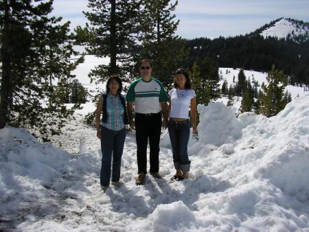 Snow trail around Crater Lake