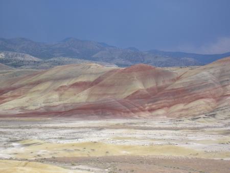 Painted hills in the  blue sky