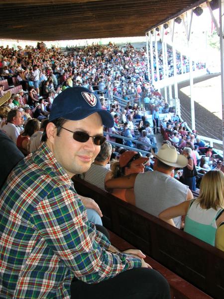 American guy watching the Rodeo