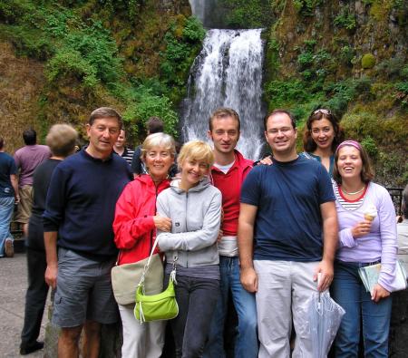 Family at Multnomah Falls